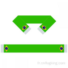 Écharpe d&#39;équipe de football de drapeau national du Brésil Écharpe de fans de football 15*150cm
